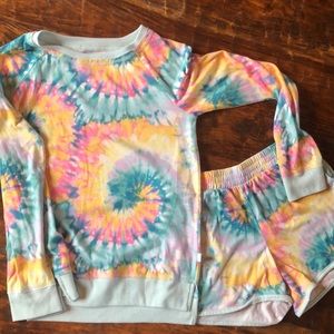 Tie-dye girls lounge wear set